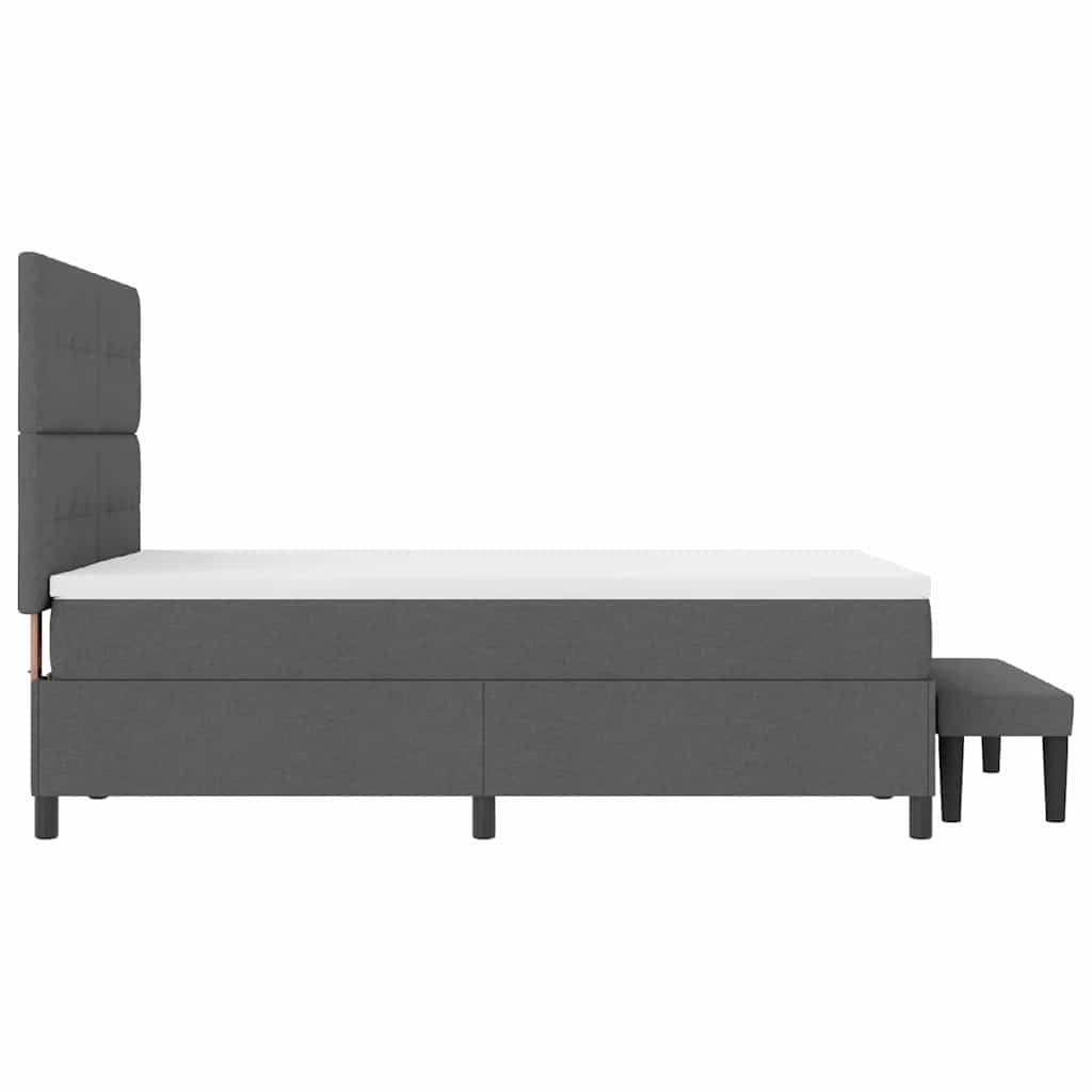 Letto a molle con cuscino Grigio scuro 140 x 200 cm Tessuto | homemem39