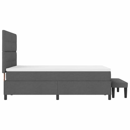 Letto a molle con cuscino Grigio scuro 140 x 200 cm Tessuto | homemem39