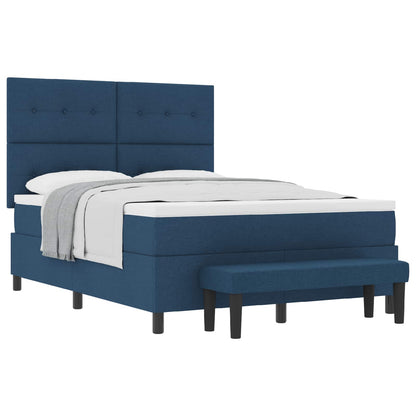 Letto a molle con testiera Blu 140 x 200 cm Tessuto | homemem39