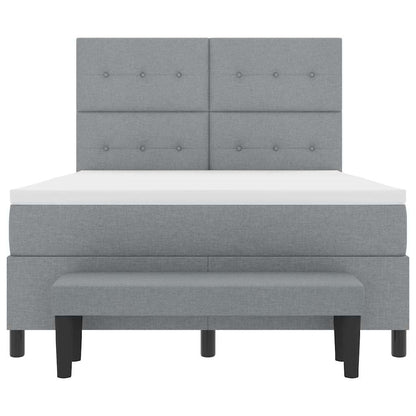Letto a molle con testiera Grigio chiaro 160 x 200 cm Tessuto | homemem39