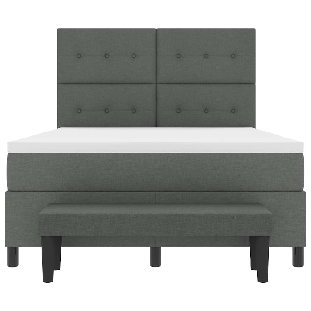 Letto a molle con cuscino Grigio scuro 160 x 200 cm Tessuto | homemem39