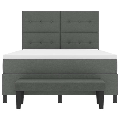 Letto a molle con cuscino Grigio scuro 160 x 200 cm Tessuto | homemem39