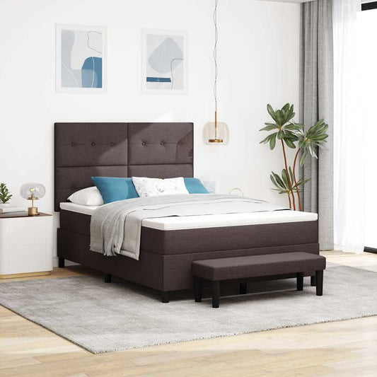 Letto a molle con testiera Marrone Scuro 160 x 200 cm Tessuto | homemem39