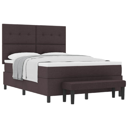 Letto a molle con testiera Marrone Scuro 160 x 200 cm Tessuto | homemem39