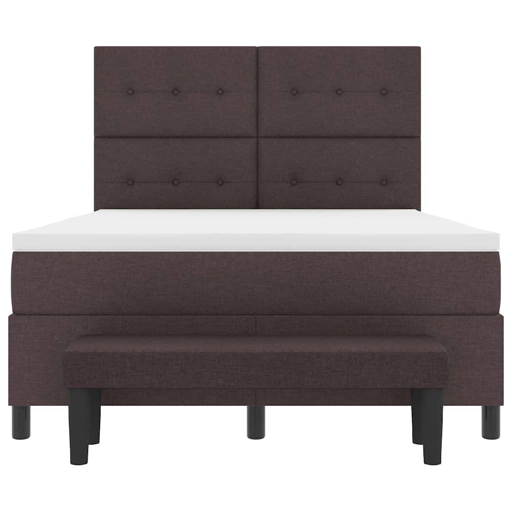 Letto a molle con testiera Marrone Scuro 160 x 200 cm Tessuto | homemem39