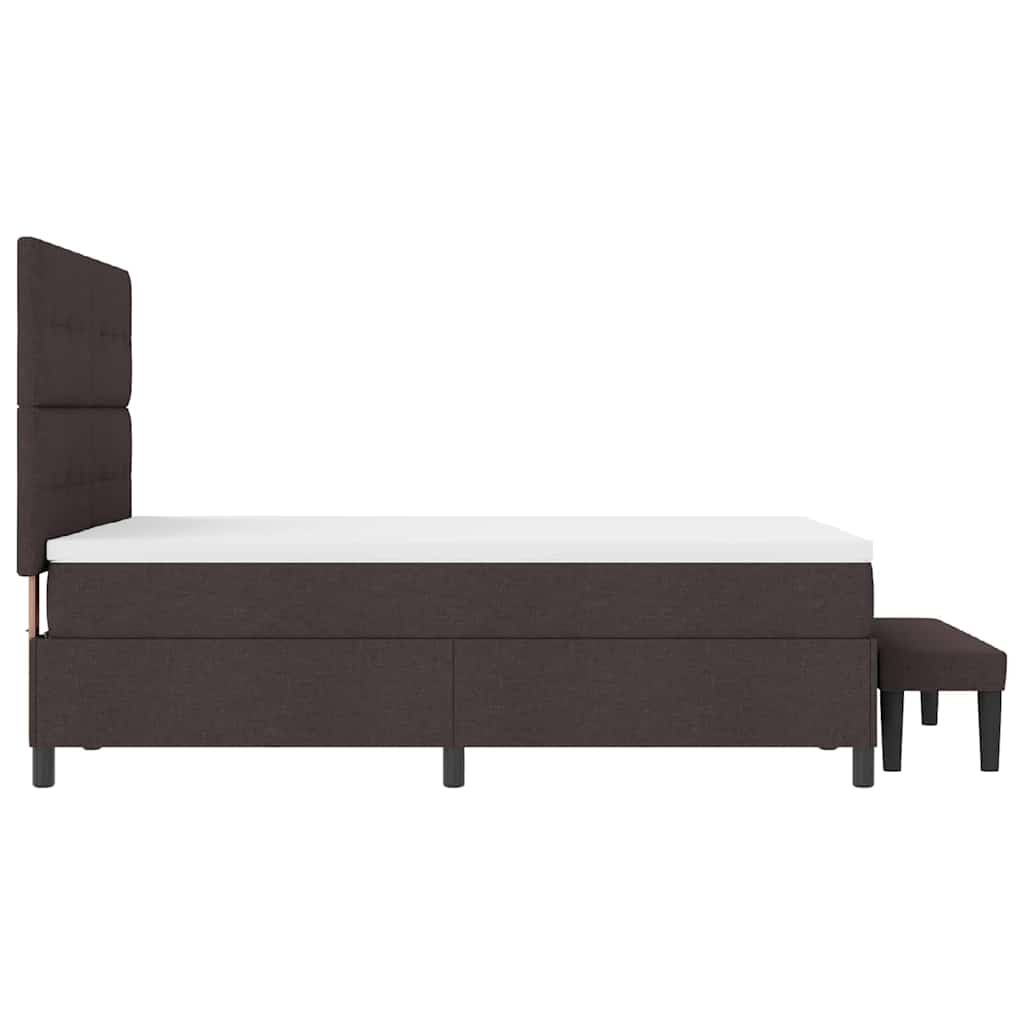 Letto a molle con testiera Marrone Scuro 160 x 200 cm Tessuto | homemem39