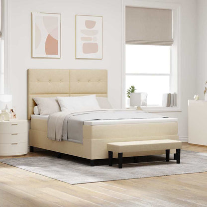 Letto a molle con testiera Crema 160 x 200 cm Tessuto | homemem39