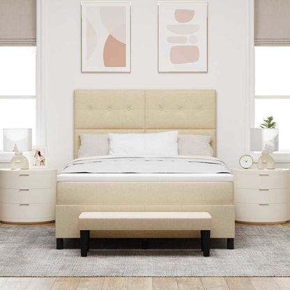 Letto a molle con testiera Crema 160 x 200 cm Tessuto | homemem39