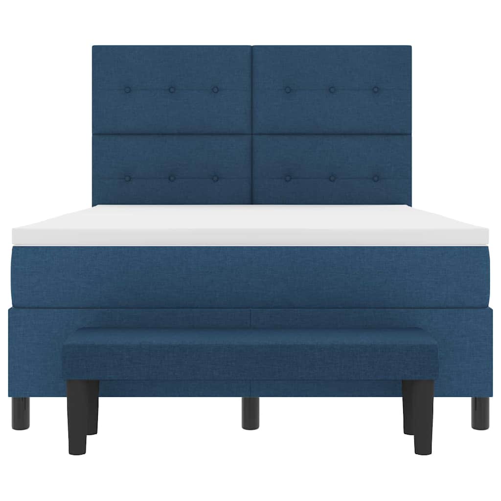 Letto a molle con testiera Blu 160 x 200 cm Tessuto | homemem39