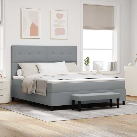 Letto a molle con testiera Grigio chiaro 180 x 200 cm Tessuto | homemem39
