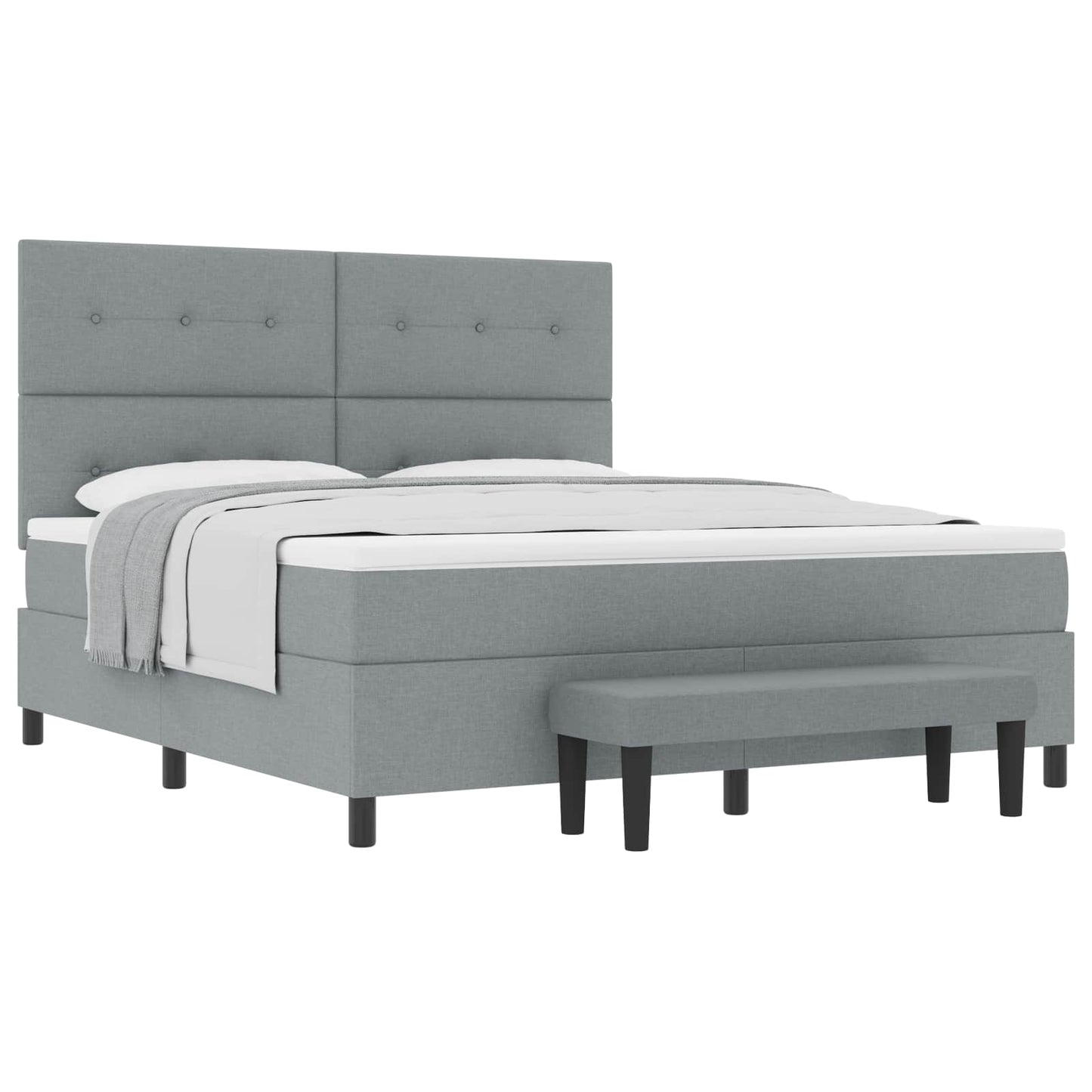 Letto a molle con testiera Grigio chiaro 180 x 200 cm Tessuto | homemem39