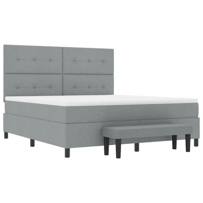 Letto a molle con testiera Grigio chiaro 180 x 200 cm Tessuto | homemem39