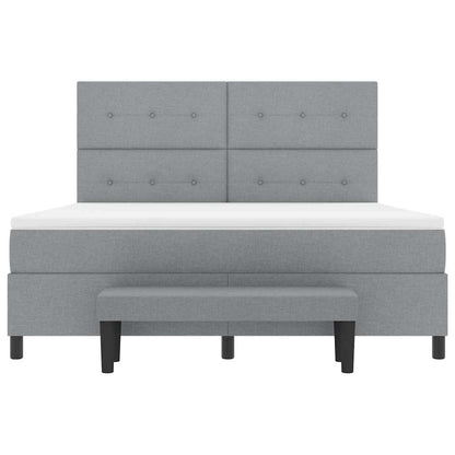Letto a molle con testiera Grigio chiaro 180 x 200 cm Tessuto | homemem39
