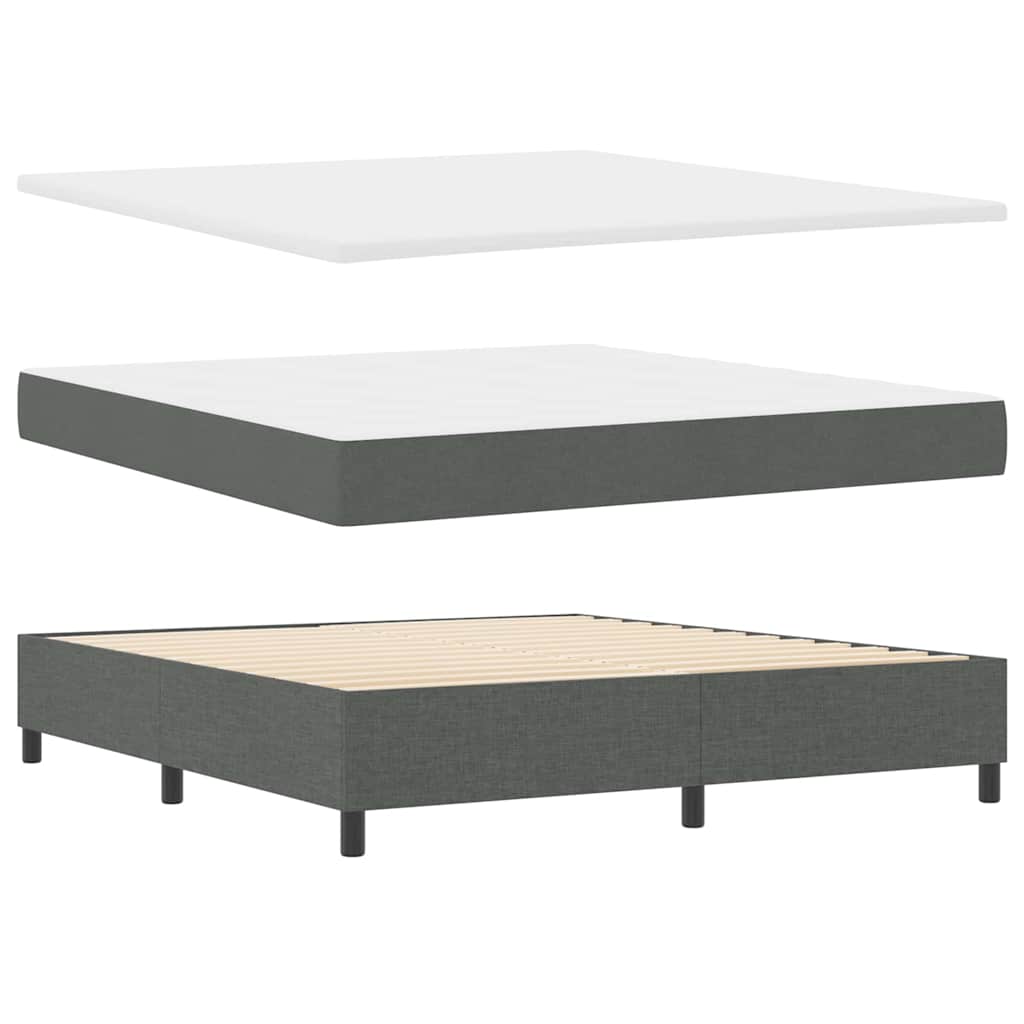 Letto a molle con testiera Grigio scuro 180 x 200 cm Tessuto | homemem39