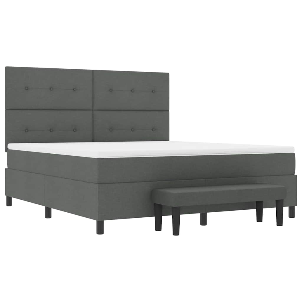 Letto a molle con testiera Grigio scuro 180 x 200 cm Tessuto | homemem39