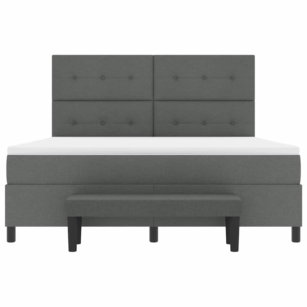 Letto a molle con testiera Grigio scuro 180 x 200 cm Tessuto | homemem39