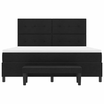 Letto a molle con testiera Nero 180 x 200 cm Tessuto | homemem39