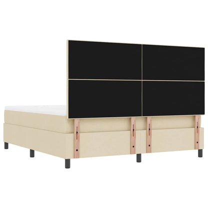 Letto a molle con materasso Crema 180 x 200 cm Tessuto