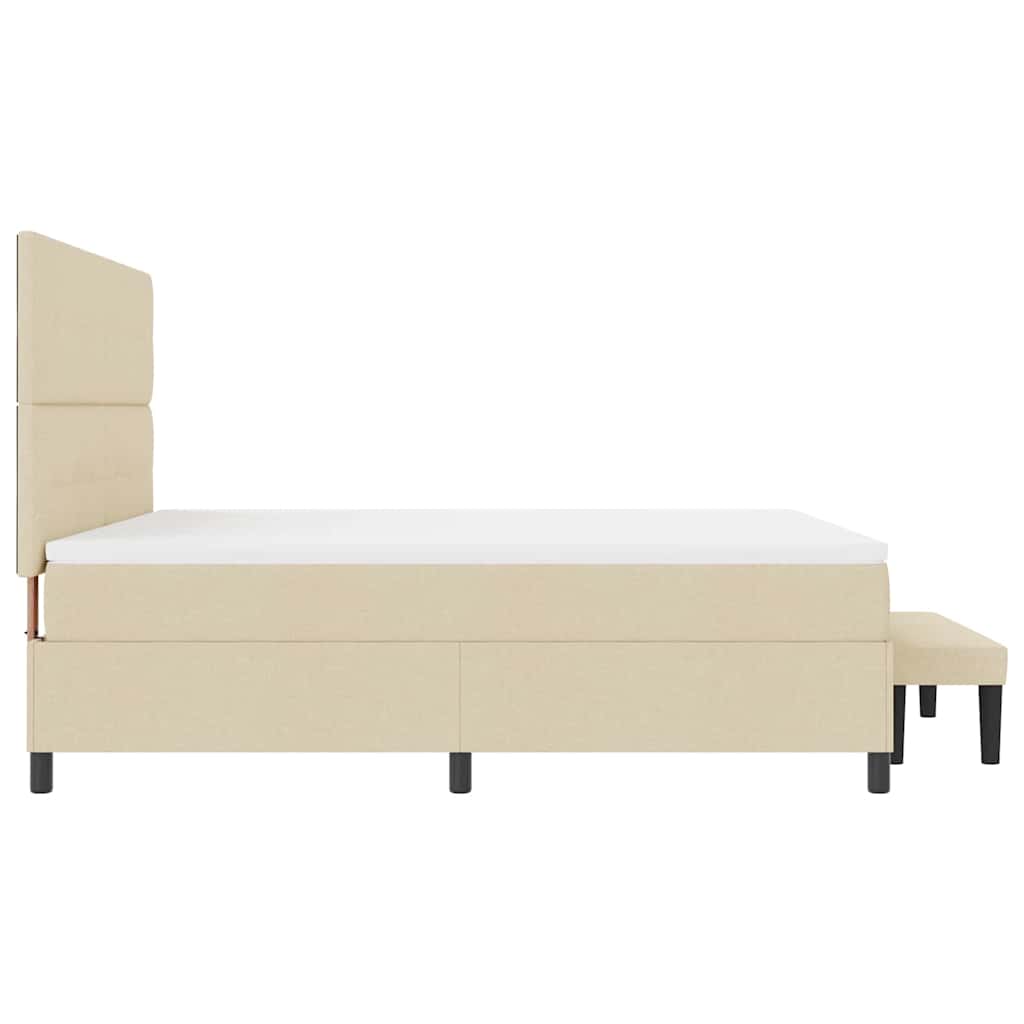 Letto a molle con materasso Crema 180 x 200 cm Tessuto
