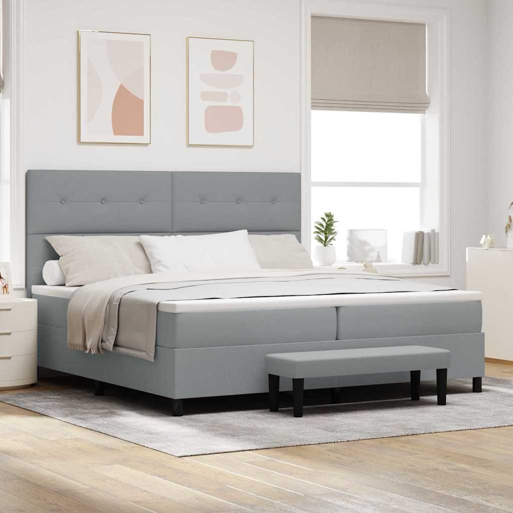 Letto a molle con materasso Grigio chiaro 200 x 200 cm - homemem39