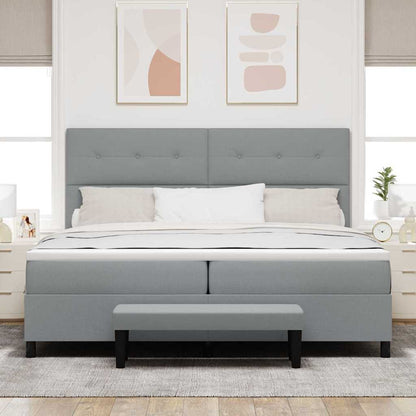 Letto a molle con materasso Grigio chiaro 200 x 200 cm - homemem39