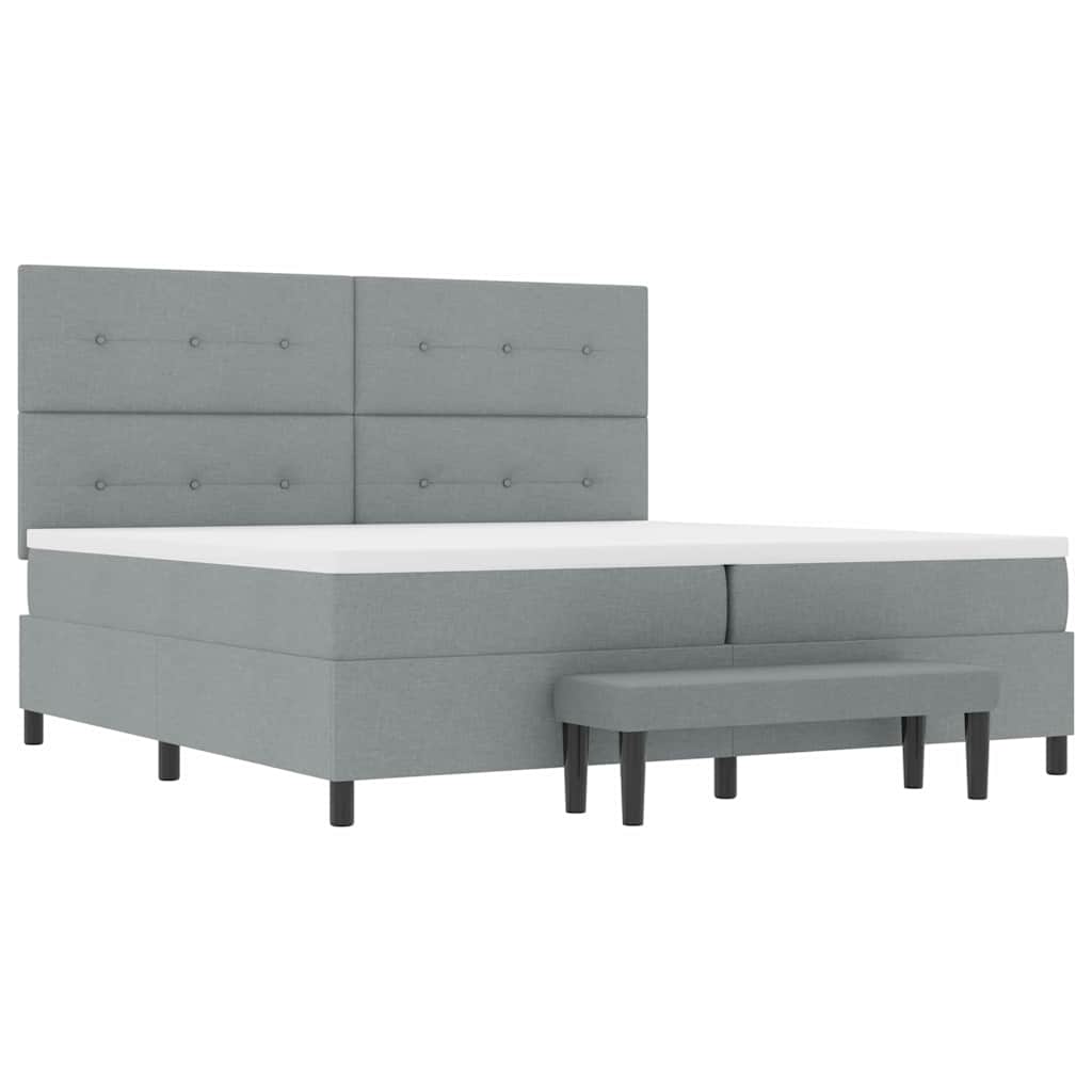 Letto a molle con materasso Grigio chiaro 200 x 200 cm - homemem39