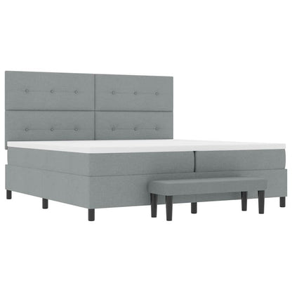 Letto a molle con materasso Grigio chiaro 200 x 200 cm - homemem39