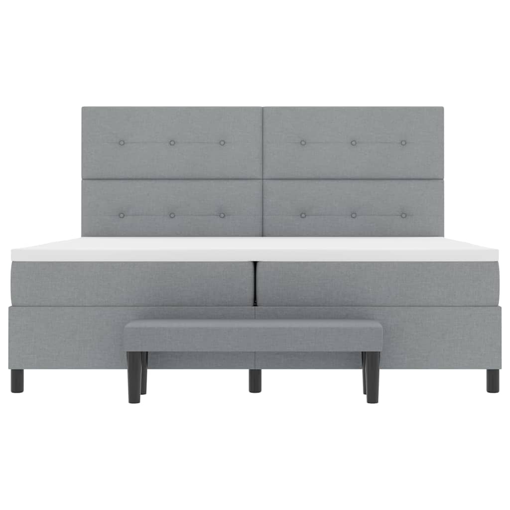 Letto a molle con materasso Grigio chiaro 200 x 200 cm - homemem39