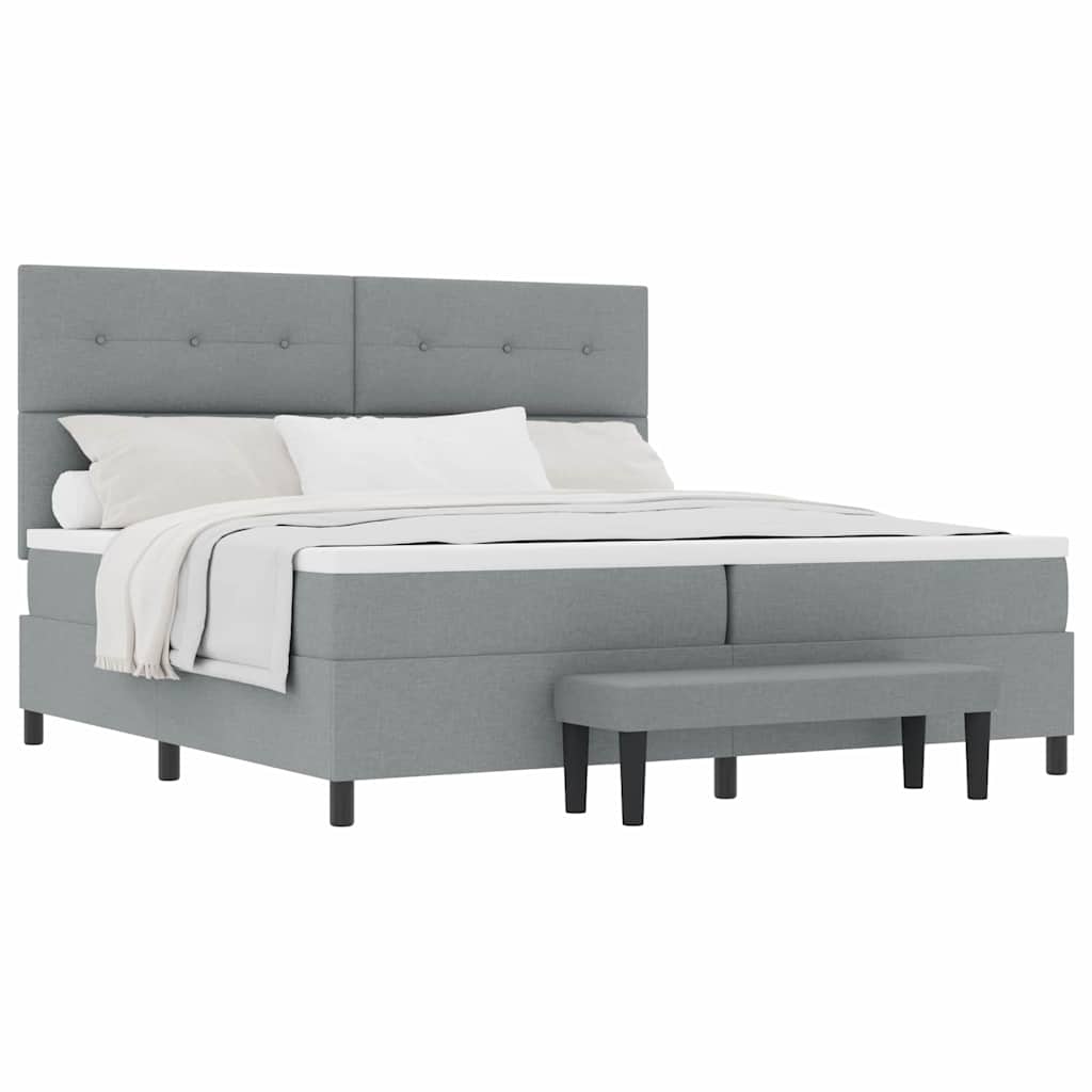 Letto a molle con materasso Grigio chiaro 200 x 200 cm - homemem39