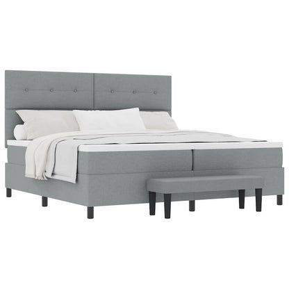 Letto a molle con materasso Grigio chiaro 200 x 200 cm - homemem39