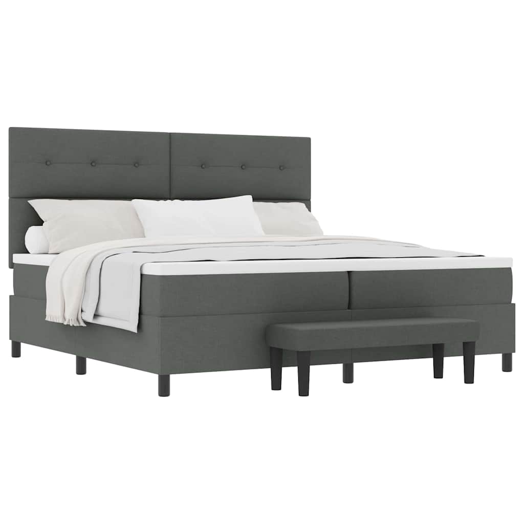 Letto a molle con materasso Grigio scuro 200 x 200 cm - homemem39