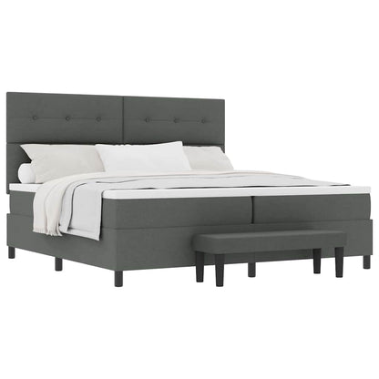 Letto a molle con materasso Grigio scuro 200 x 200 cm - homemem39