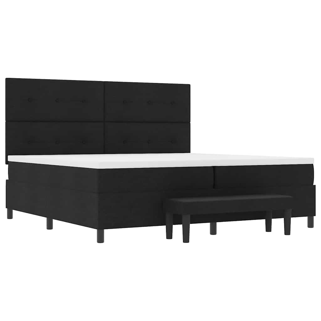 Letto a molle Nero 200 x 200 cm Tessuto & Legno multistrato - homemem39