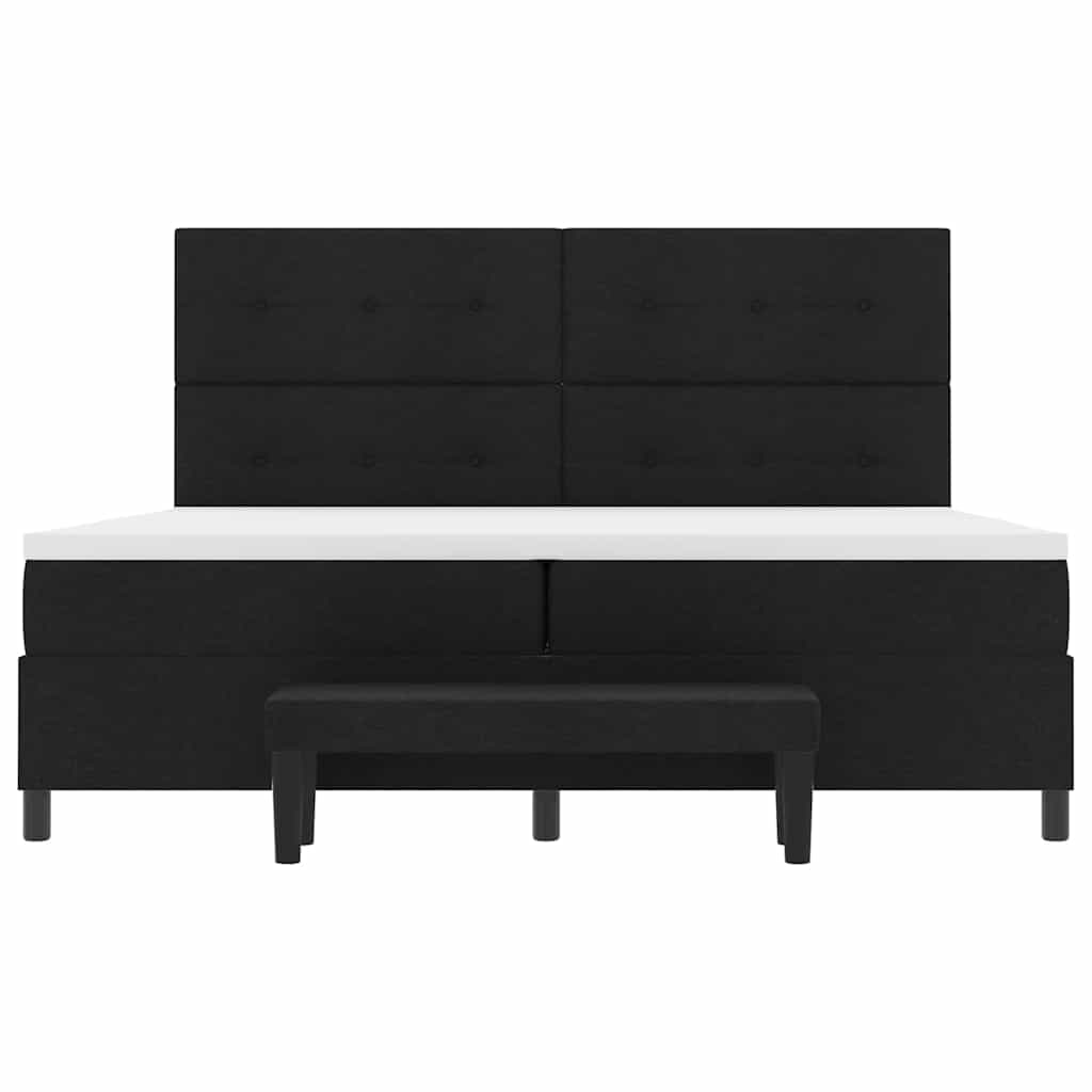 Letto a molle Nero 200 x 200 cm Tessuto & Legno multistrato - homemem39