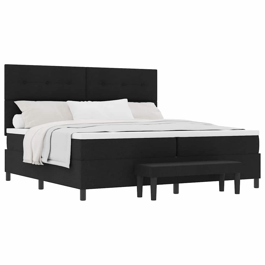 Letto a molle Nero 200 x 200 cm Tessuto & Legno multistrato - homemem39