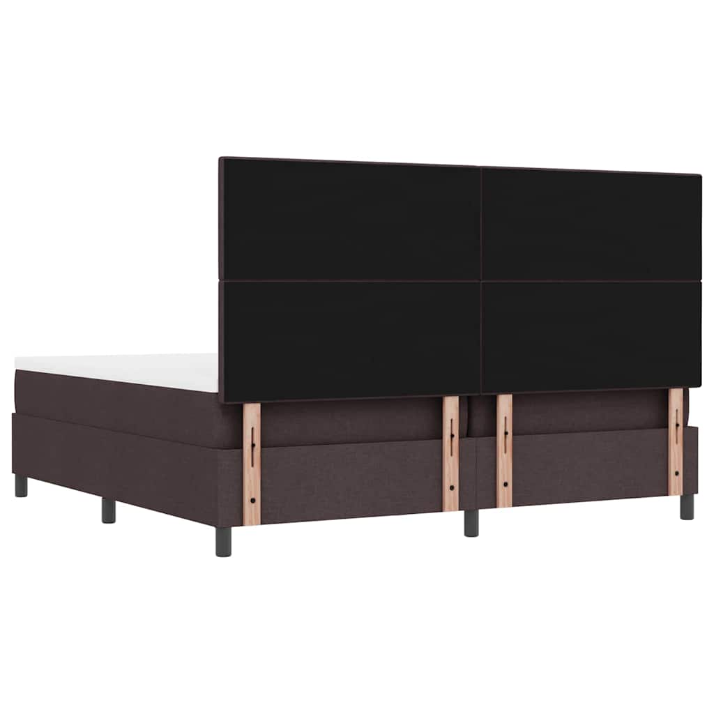 Letto a molle con testiera Marrone Scuro 200 x 200 cm Tessuto | homemem39