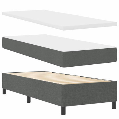 Letto a molle con testiera Grigio scuro 80 x 200 cm Tessuto