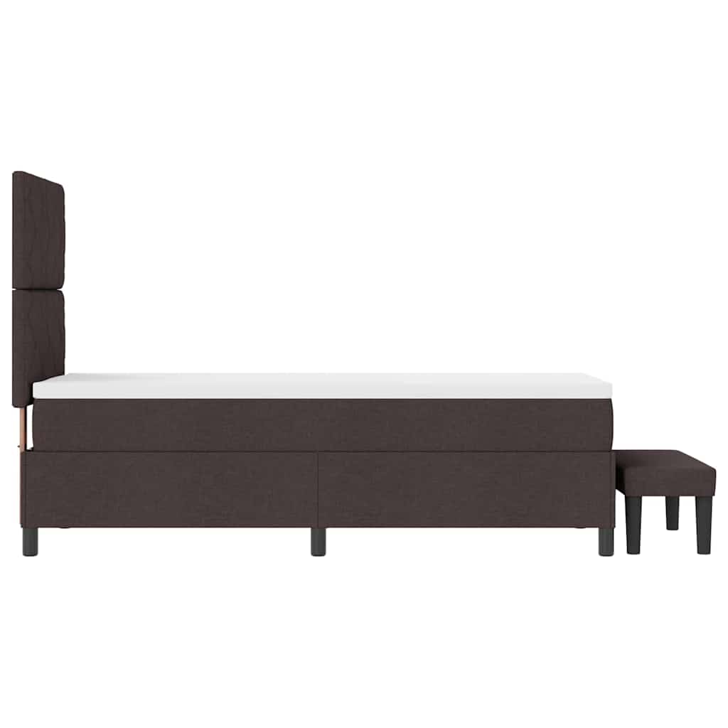 Letto a molle con testiera Marrone Scuro 80 x 200 cm Tessuto | homemem39