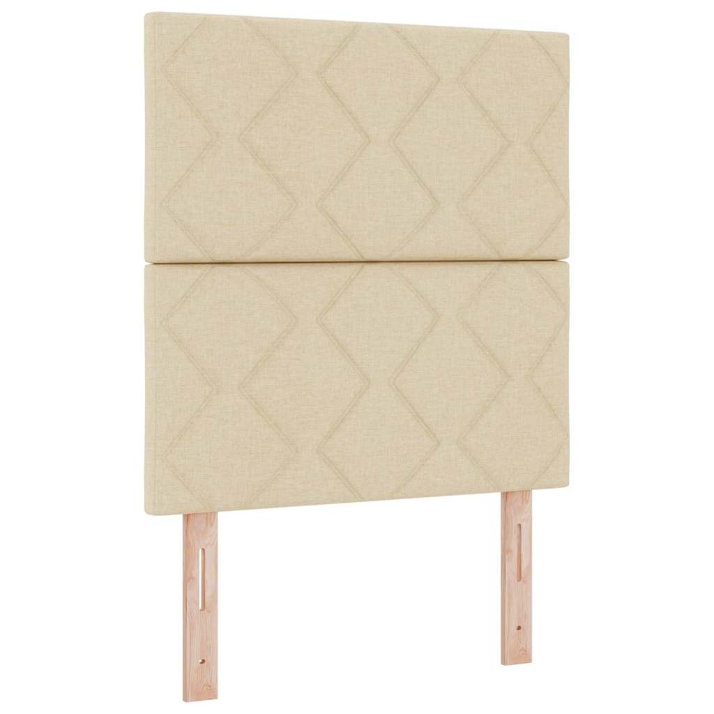 Letto a molle con testiera Crema 80 x 200 cm Tessuto | homemem39