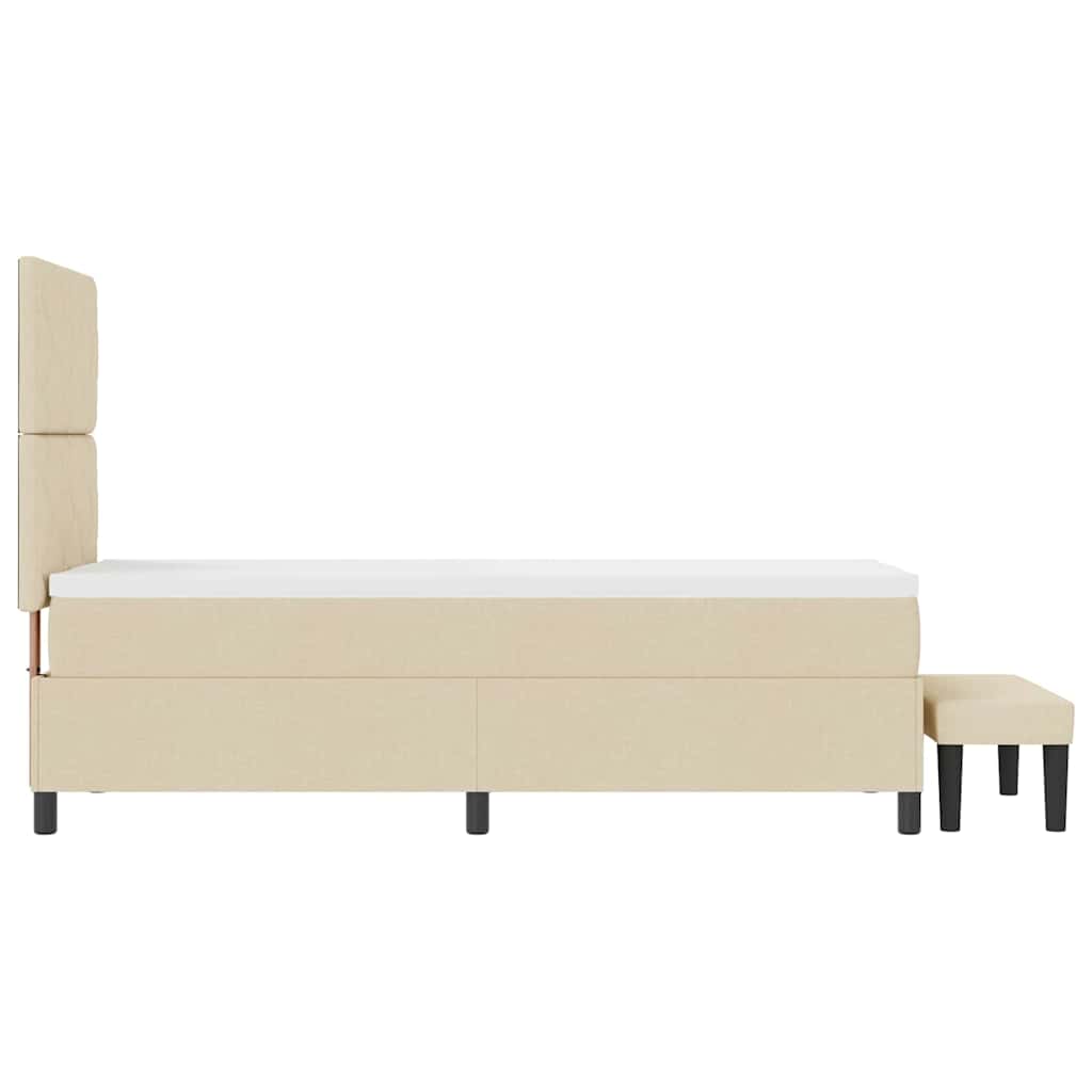 Letto a molle con testiera Crema 80 x 200 cm Tessuto | homemem39