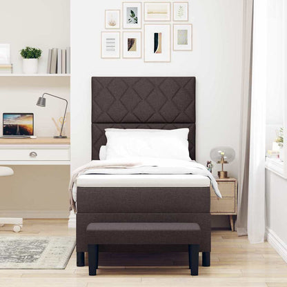 Letto a molle con cuscino Marrone Scuro 90 x 190 cm Tessuto | homemem39