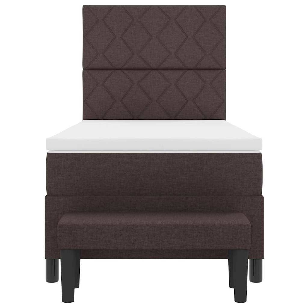 Letto a molle con materasso Marrone scuro 90 x 200 cm - homemem39