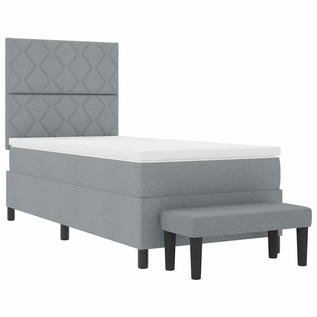 Letto a molle con materasso Grigio chiaro 100 x 200 cm - homemem39