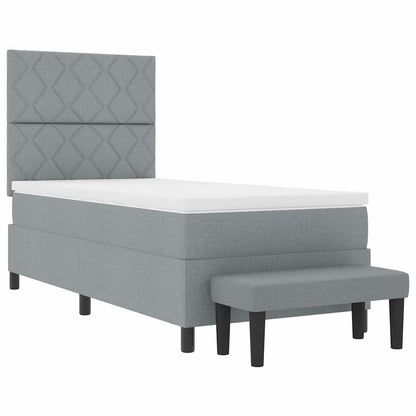 Letto a molle con materasso Grigio chiaro 100 x 200 cm - homemem39