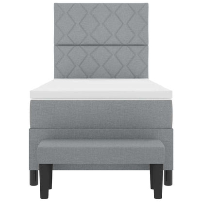 Letto a molle con testiera Grigio chiaro 100 x 200 cm Tessuto | homemem39