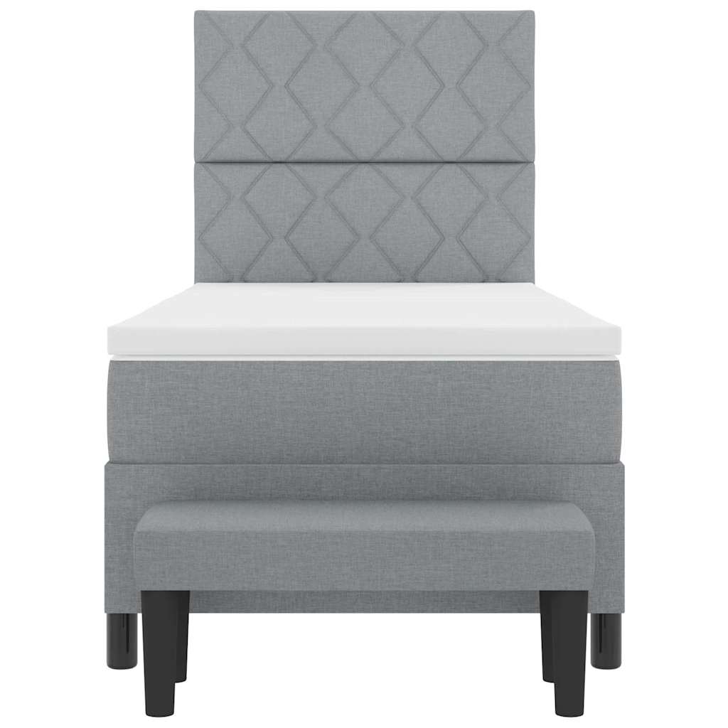 Letto a molle con materasso Grigio chiaro 100 x 200 cm - homemem39