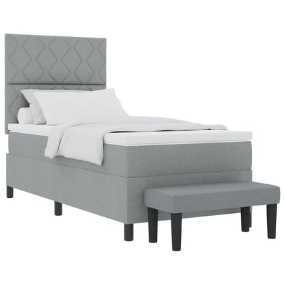 Letto a molle con materasso Grigio chiaro 100 x 200 cm - homemem39