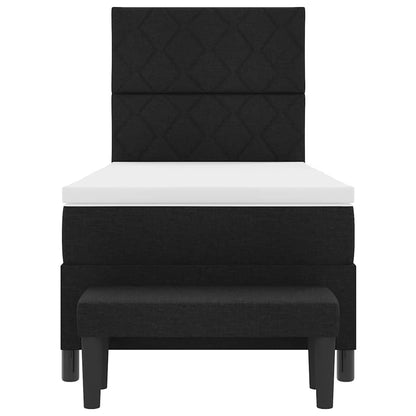 Letto a molle con materasso Nero 100 x 200 cm Tessuto