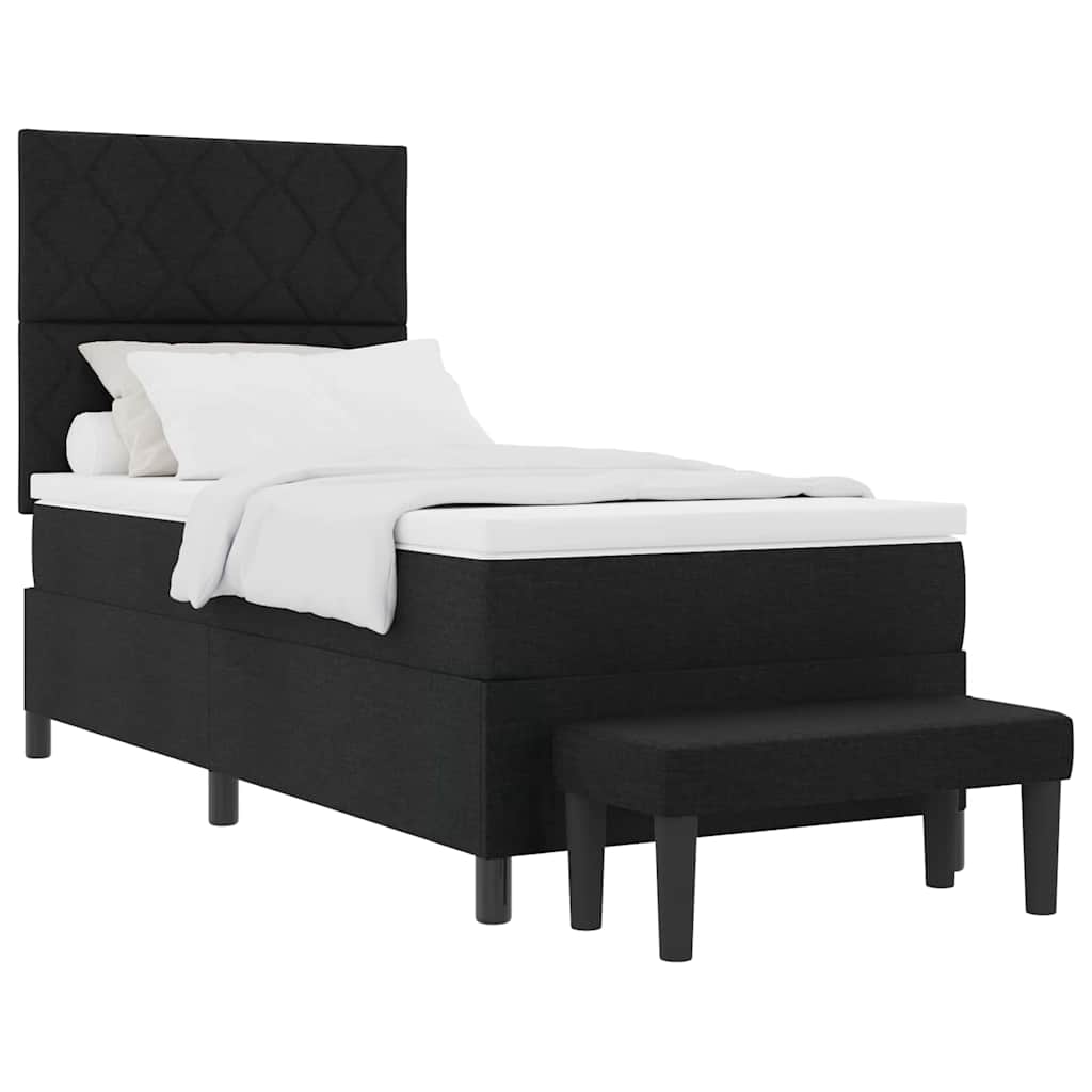 Letto a molle Nero 100 x 200 cm Tessuto & Legno multistrato - homemem39