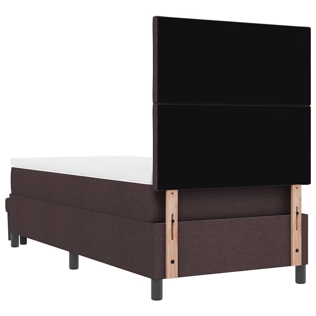 Letto a molle con testiera Marrone Scuro 100 x 200 cm Tessuto | homemem39